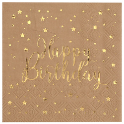 SERWETKI PAPIEROWE URODZINY GWIAZDKI KRAFT 25 CM 20 SZT