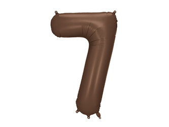 BALON FOLIOWY CYFRA 7 86 CM MOCCA