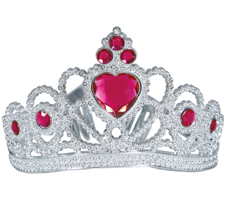 SREBRNA TIARA KSIĘŻNICZKI RÓŻOWE SERCE DZIECIĘCA