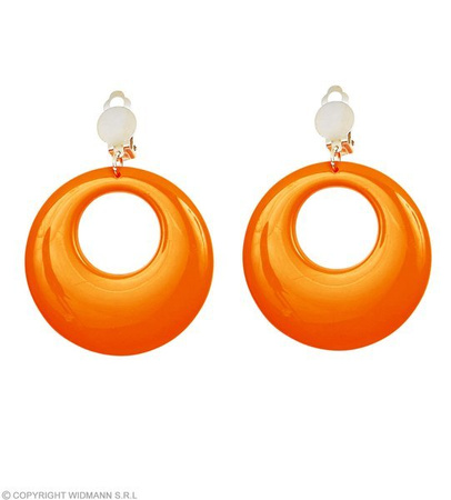 KOLCZYKI KLIPSY POMARAŃCZOWE DISCO