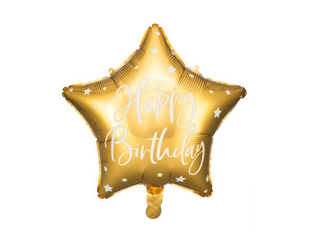 BALON FOLIOWY ZŁOTY HAPPY BIRTHDAY