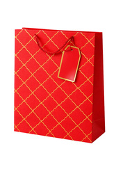 TORBA PREZENTOWA CZERWONA TEKSTURA SKÓRY 32 X 26 X 12 CM