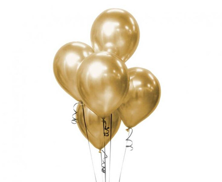 BALONY LATEKSOWE METALIZOWANE PLATYNOWE ZŁOTE 30 CM 5 SZT