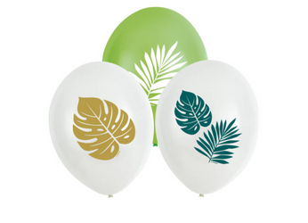 BALONY LATEKSOWE TROPIKALNE LIŚCIE 27 CM 6 SZT