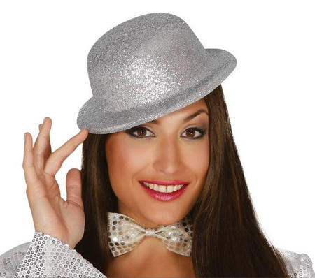 MELONIK BROKATOWY SREBRNY 