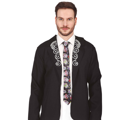 KRAWAT KOLOROWE CZASZKI LOS MUERTOS