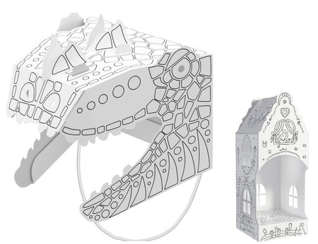 DINO MASKA TYRANOZAUR + KOLOROWANKA MARCHEWKOWE POLE