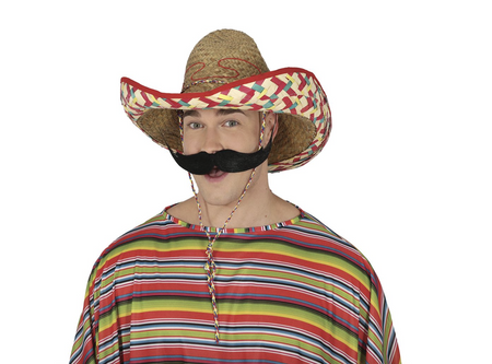 MEKSYKAŃSKI KAPELUSZ SŁOMKOWY 50 CM CIEMNY