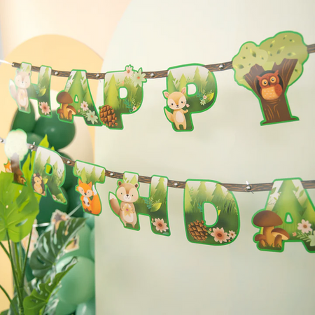 BANER HAPPY BIRTHDAY LEŚNI PRZYJACIELE 210X16 CM