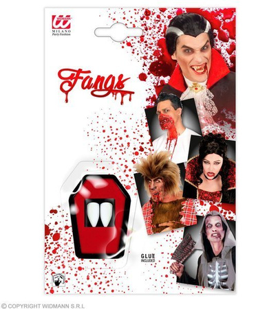 KŁY WAMPIRA NAKŁADKI NA ZĘBY W TRUMNIE