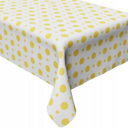 OBRUS FOLIOWY W ŻÓŁTE KROPKI 100 X 130 CM