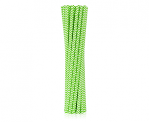 SŁOMKI PAPIEROWE ZIELONE W SZLACZKI 12 SZT