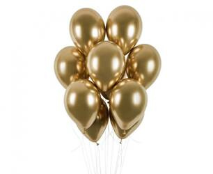 BALONY LATEKSOWE GEMAR 33 cm ZŁOTE 50 szt. GLOSSY