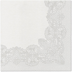 SERWETKI AIRLAID SREBRNA KORONKA 40 X 40 CM 50 SZT.