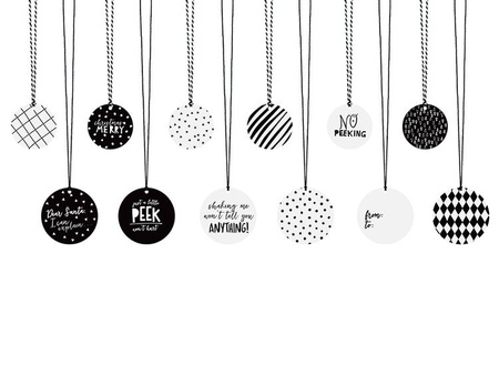 Zawieszki do prezentów, mix (1 karton / 40 op.) (1 op. / 12 szt.)