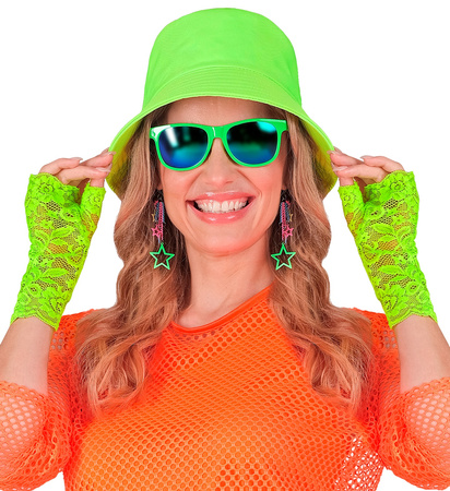 RĘKAWICZKI KORONKOWE ZIELONE NEONOWE