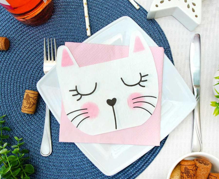 SERWETKI PAPIEROWE KOTEK 33 X 33 CM 12 SZT