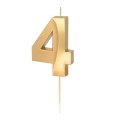ŚWIECZKA URODZINOWA METALICZNA ZŁOTA CYFRA 4
