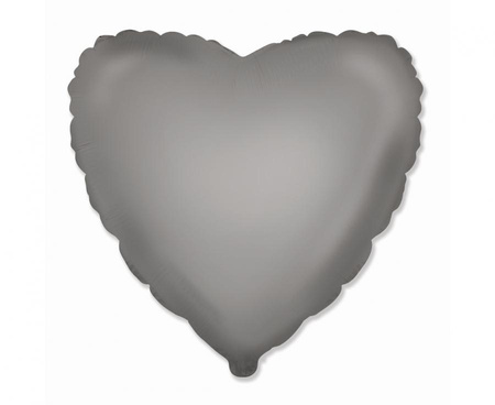 Balon foliowy 18 cali 46x48 cm Serce srebrne (matowe Moonlight Silver)