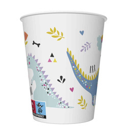 KUBECZKI PAPIEROWE KOLOROWE DINOZAURY 250 ML