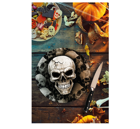 TALERZYKI PAPIEROWE CZASZKI 23 CM 6 SZT.