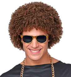 PERUKA AFRO LOCZKI BRĄZOWA