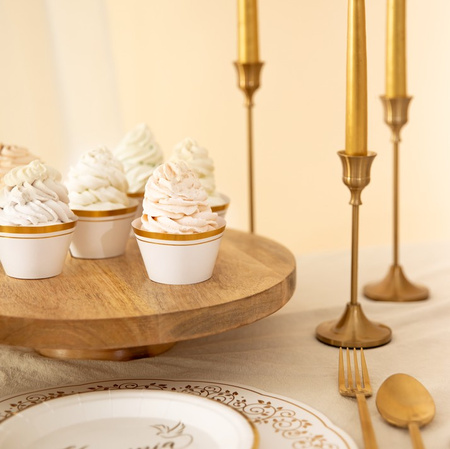 PAPILOTKI DO BABECZEK BIAŁE ZE ZŁOTYM ZDOBIENIEM 6 SZT.