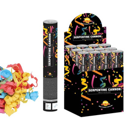 TUBA STRZELAJĄCA 30 CM SERPENTYNY KOLOROWE