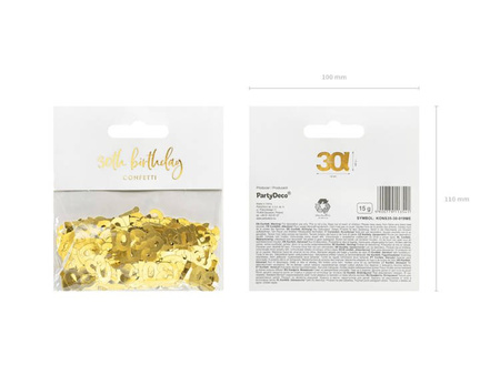 KONFETTI METALIZOWANE LICZBA 30, 15G
