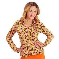 KOSZULA DAMSKA FIOLETOWA DISCO WZORY