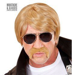 PERUKA AGENT BLOND + WĄS