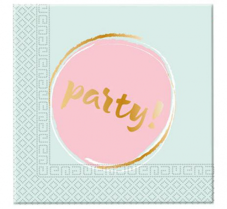 SERWETKI PAPIEROWE ELEGANT PARTY MIĘTOWE 33 x 33 cm 20 szt.