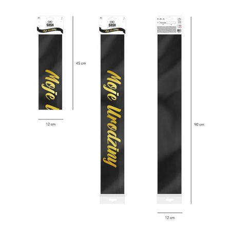 SZARFA MOJE URODZINY CZARNA