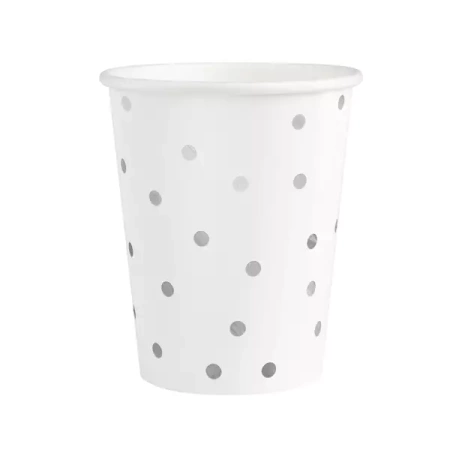 KUBECZKI W SREBRNE KROPKI 6SZT