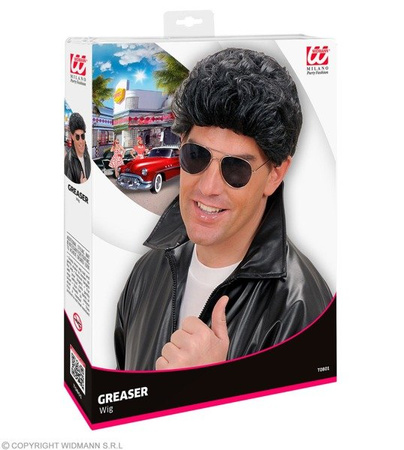 PERUKA  JOHN GREASER  CZARNA