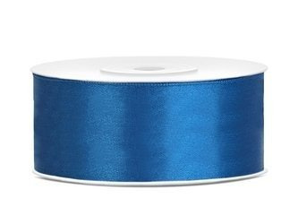 TASIEMKA SATYNOWA CIEMNY NIEBIESKI 25MM