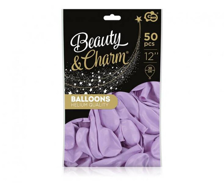 Balony Beauty&Charm, makaronowe lawendowe 30 cm/ 50 szt.