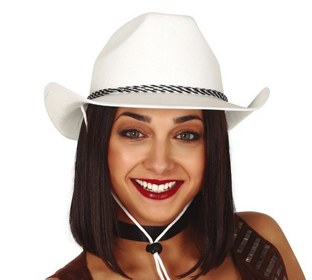 KAPELUSZ DZIKI ZACHÓD BIALY