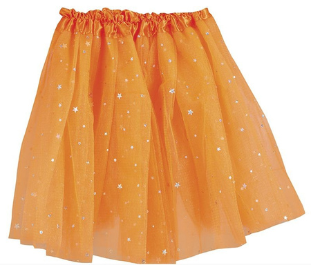 SPÓDNICZKA TUTU POMARAŃCZOWA GWIAZDY 30 CM
