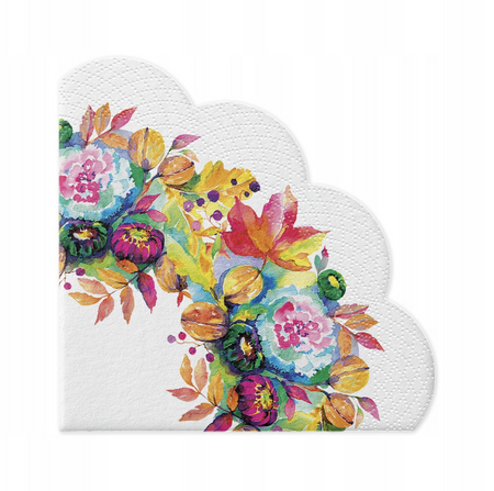 SERWETKI PAPIEROWE OKRĄGŁE JESIENNE 32 CM 12 SZT