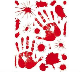 NAKLEJKI HALLOWEENOWE KRWAWE DŁONIE 30 X 39 CM