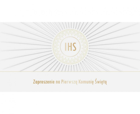 Zaproszenie na Pierwszą Komunię, IHS złoty, 10 szt.