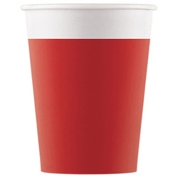 KUBECZKI PAPIEROWE CZERWONE 200 ML 8 SZT.