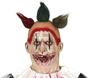 MASKA LATEKSOWA KLAUN Z WŁOSAMI