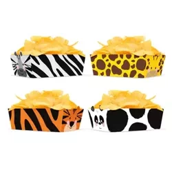 PUDEŁKA NA CHIPSY ZWIERZĄTKA SAFARI 4 SZT