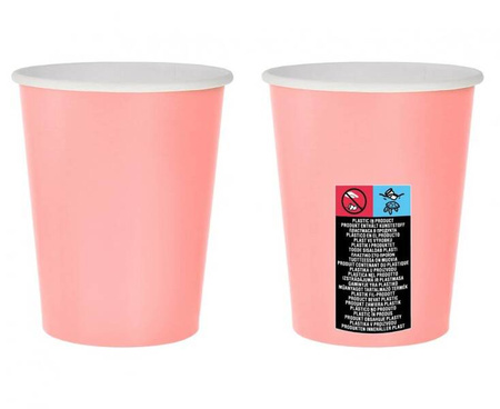 KUBECZKI PAPIEROWE RÓŻOWE 270ml/14 szt.