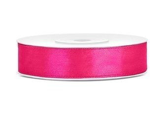 TASIEMKA SATYNOWA CIEMNY RÓŻ 12mm/25m