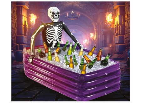 DMUCHANA CHŁODZIARKA SZKIELET W TRUMNIE 100 X 35 CM