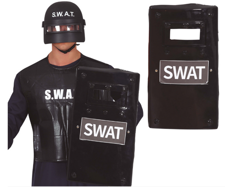 TARCZA CZARNA POLICJANTA SWAT 65 X 30 CM