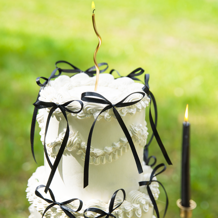 TOPPERY NA TORT KOKARDKI CZARNE DIY 10 SZT 16 CM